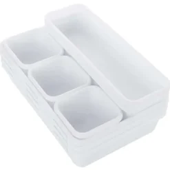 Besticklåda | Modulär Förvaringslåda för Bestick | Köksorganisatör Vit