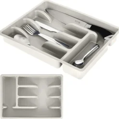 Besticklåda, askgrå, 36x25,5 cm