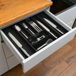 Besticklåda, Bambu, 35x43.5x6.5 cm, Svart