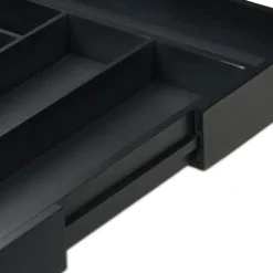 Besticklåda, Bambu, 35x43.5x6.5 cm, Svart