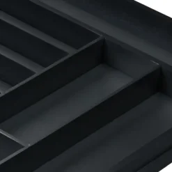 Besticklåda, Bambu, 35x43.5x6.5 cm, Svart