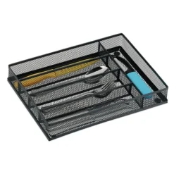 Besticklåda, Metall, 5x23,5x32 cm, Antracit