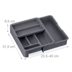 Besticklåda, 6,5x23,5x31,5 cm, Grå