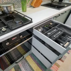 Besticklåda, 6,5x23,5x31,5 cm, Grå