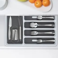 Besticklåda, 4.5x33x40 cm, Vit-Grå, Plast