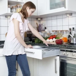 Besticklåda, 4.5x33x40 cm, Vit-Grå, Plast