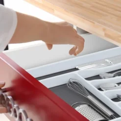 Besticklåda, 4.5x33x40 cm, Vit-Grå, Plast