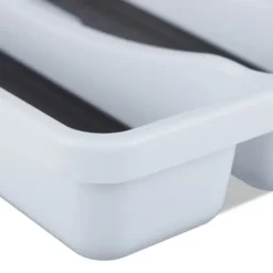 Besticklåda, 4.5x33x40 cm, Vit-Grå, Plast