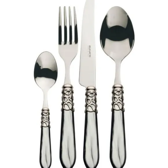 Bestickset - Casa Bugatti - Melodia - 24 delar - Rostfritt stål - Grå pärlemor