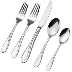 Bestickset, 45-delar rostfritt stål, tål diskmaskin, bordsservis