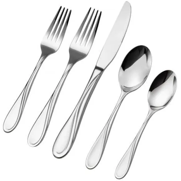 Bestickset, 45-delar rostfritt stål, tål diskmaskin, bordsservis
