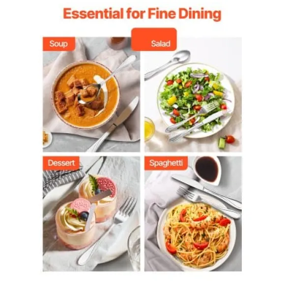 Bestickset, 45-delar rostfritt stål, tål diskmaskin, bordsservis