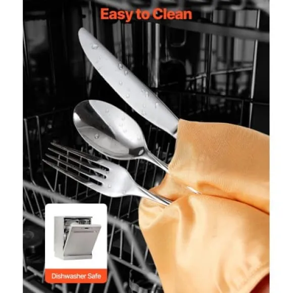 Bestickset, 45-delar rostfritt stål, tål diskmaskin, bordsservis