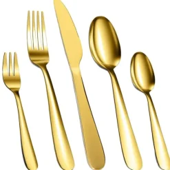 Bestickset, Rostfritt Stål, Service för 12,Guld