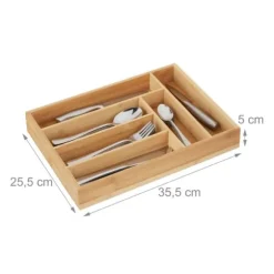 Bestickslåda, Bambu, 5x25,5x35,5 cm, Natur