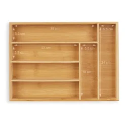 Bestickslåda, Bambu, 5x25,5x35,5 cm, Natur