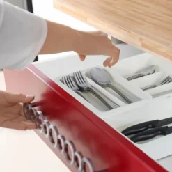 Bestickslåda, Justerbar, 6x23,5x31,5 cm, Plast