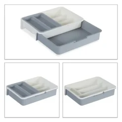 Bestickslåda, Justerbar, 6x23,5x31,5 cm, Plast