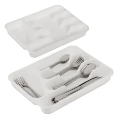 Bestickslåda set, 4x24,5x32,5 cm, Vit