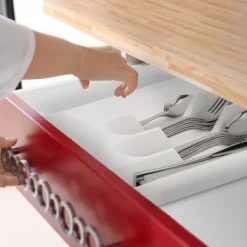 Bestickslåda set, 4x24,5x32,5 cm, Vit