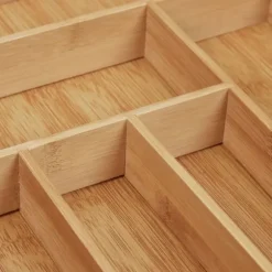 Bestickslåda, Utdragbar 9 fack, 5x49,5x44,5 cm, Natur