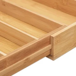 Bestickslåda, Utdragbar Bambu, 5x52x43 cm, Natur