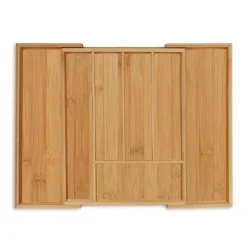 Bestickslåda, Utdragbar Bambu, 5x44,5x35,5 cm, Natur