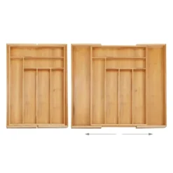 Bestickslåda, Utdragbar Bambu, 5x52x45,5 cm, Natur