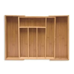 Bestickslåda, Utdragbar Bambu, 6.5x38x35.5 cm, Natur