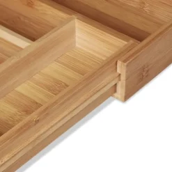 Bestickslåda, Utdragbar Bambu, 6.5x38x35.5 cm, Natur