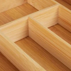 Bestickslåda, Utdragbar Bambu, 6.5x38x35.5 cm, Natur