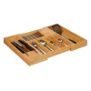 Bestickslåda, Utdragbar Bambuträ, 5x56x43 cm, Brun