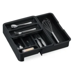 Bestickslåda, 6.5x23.5x31.5 cm, Svart