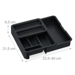 Bestickslåda, 6.5x23.5x31.5 cm, Svart