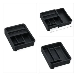 Bestickslåda, 6.5x23.5x31.5 cm, Svart