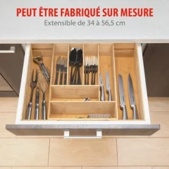 Bestickställ - Alpina - Bambu - Utsträckbar 34-56,5 cm - 6 fack - Ekologisk