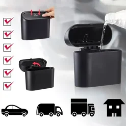 Bilsoptunnaorganisatör mini liten soptunna för bil Alogy svarta sopsäckar 90 st mix 6 rullar