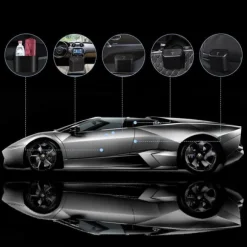 Bilsoptunnaorganisatör mini liten soptunna för bil Alogy svarta sopsäckar 90 st mix 6 rullar