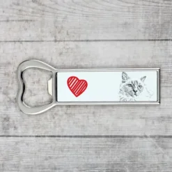 Birman - flasköppnare med katt, personlig kylöppnare, unik present till en man från Art-Dog