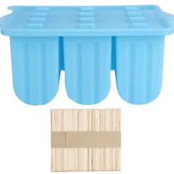 Blå 12-rutigt isbitsform Återanvändbara DIY-glassverktyg Kökstillbehör med lock