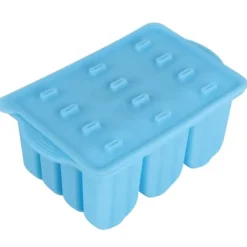 Blå 12-rutigt isbitsform Återanvändbara DIY-glassverktyg Kökstillbehör med lock