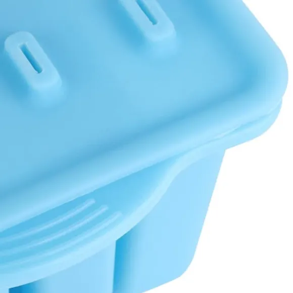 Blå 12-rutigt isbitsform Återanvändbara DIY-glassverktyg Kökstillbehör med lock