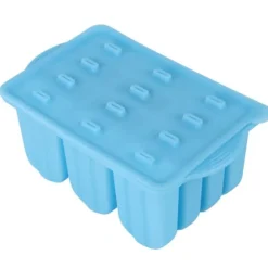 Blå 12-rutigt isbitsform Återanvändbara DIY-glassverktyg Kökstillbehör med lock