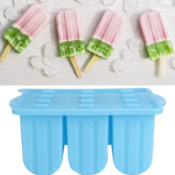 Blå 12-rutigt isbitsform Återanvändbara DIY-glassverktyg Kökstillbehör med lock