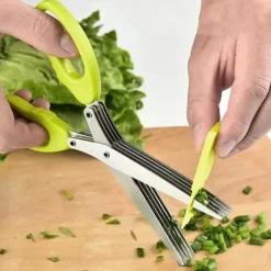 5-bladiga köksörtsaxar Multipurpose örtsaxar med rengöringskam, för kyckling, fågel, kött, [834]