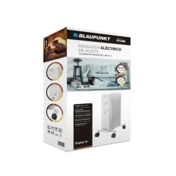 Blaupunkt BP1015 1000W elektrisk radiator kompakt manuell kontroll multidirektionella hjul