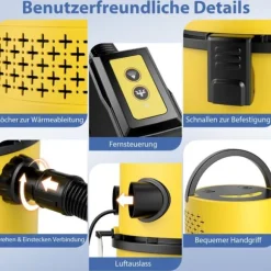 Blöt- och torrsug, 44,5x35x50 cm, Gul och Svart