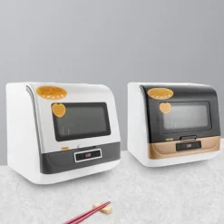 Bänkdiskmaskin DWS-T05, portabel mini, vit, 220V 800W, med vattenslang