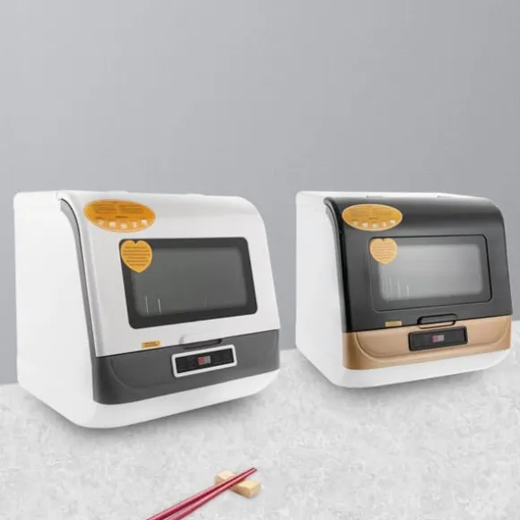 Bänkdiskmaskin DWS-T05, portabel mini, vit, 220V 800W, med vattenslang