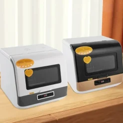 Bänkdiskmaskin DWS-T05, portabel mini, vit, 220V 800W, med vattenslang